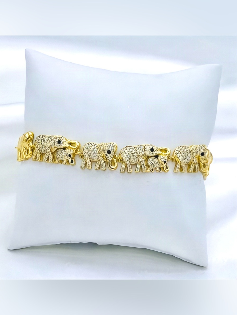 Gold Filled 14k Elephant Link Bracelet for Women with zirconia Size 7-9” Jewelry